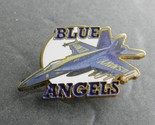 BLUE ANGELS HORNET FA-18 PRINTED ENAMEL LAPEL PIN NAVY USN BADGE 1.5 INCHES - $5.74