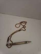 Vintage Gold Tone Mechanical Pencil Pendant Beaded Chain ^ - $40.68 CAD