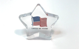 United States Patriotic Glass Star Paperweight American Flag United We Stand - £7.76 GBP