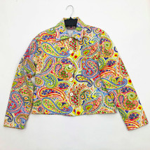 Life Style Women&#39;s  Multi-color Floral Button Front Bling Floral Jacket Size SML - £11.47 GBP