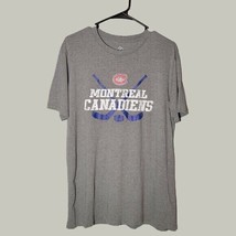 Montreal Canadian Mens Shirt Large Short Sleeve Gray Casual NHL - £9.90 GBP