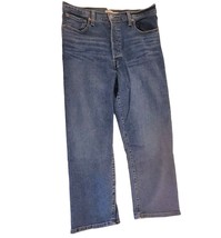 Levi&#39;s Ribcage Straight Ankle Button Fly Denim Jeans 32x27 High Rise 726... - £44.79 GBP