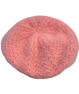 Vintage Women’s Angora Wool Nylon Pink Beret Beanie Japan - $23.74