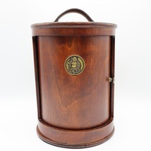 Pyrat Rum Round Wooden Buddah Display Case Bottle Holder Medallion Sliding Door - £19.81 GBP