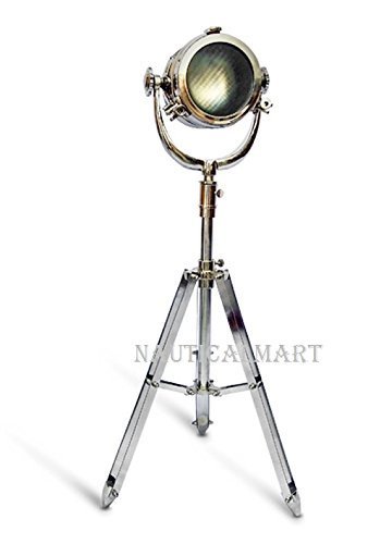 Vintage Style Heavy Steel Spotlight Search Light Tripod Floor Lamp
