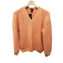 IZOD Cable Knitted V-Neck Pullover Chunky Pink/Orange Size XLarge - $24.74