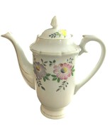 Vintage Teapot Pink Purple Flowers Gold Trim 7.5&quot; Tall Unbranded Made in... - $33.11