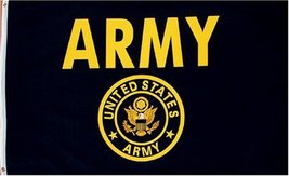US Army Flag 3x5 NEW U S Military Gold w/ Crest Garden, Lawn, Supply, Maintenanc - £3.98 GBP