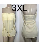 Yellow Chain Jewelry Belt Ivory Tube Sheer Blouse~Size 3XL - £12.56 GBP