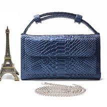 Women PU Leather Clutch Bag Snake Pattern Handbag Luxury Brand Snakeskin Day Clu - £22.33 GBP