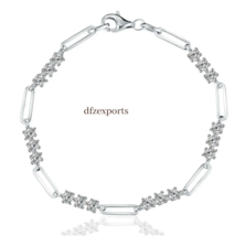 925 Silver Moissanite 3mm Bracelets Bangle Jewelry Women Christmas Gift Jewelry. - £112.97 GBP