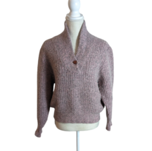 VTG American Eagle AEO Pink Ribbed Chunky Knit Wool Blend Oversized Sweater Sz S - £23.22 GBP