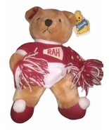 Dakin Rah Rah Teddy Cheerleader Bear Vintage 1986 Red &amp; White With Pom P... - £32.13 GBP