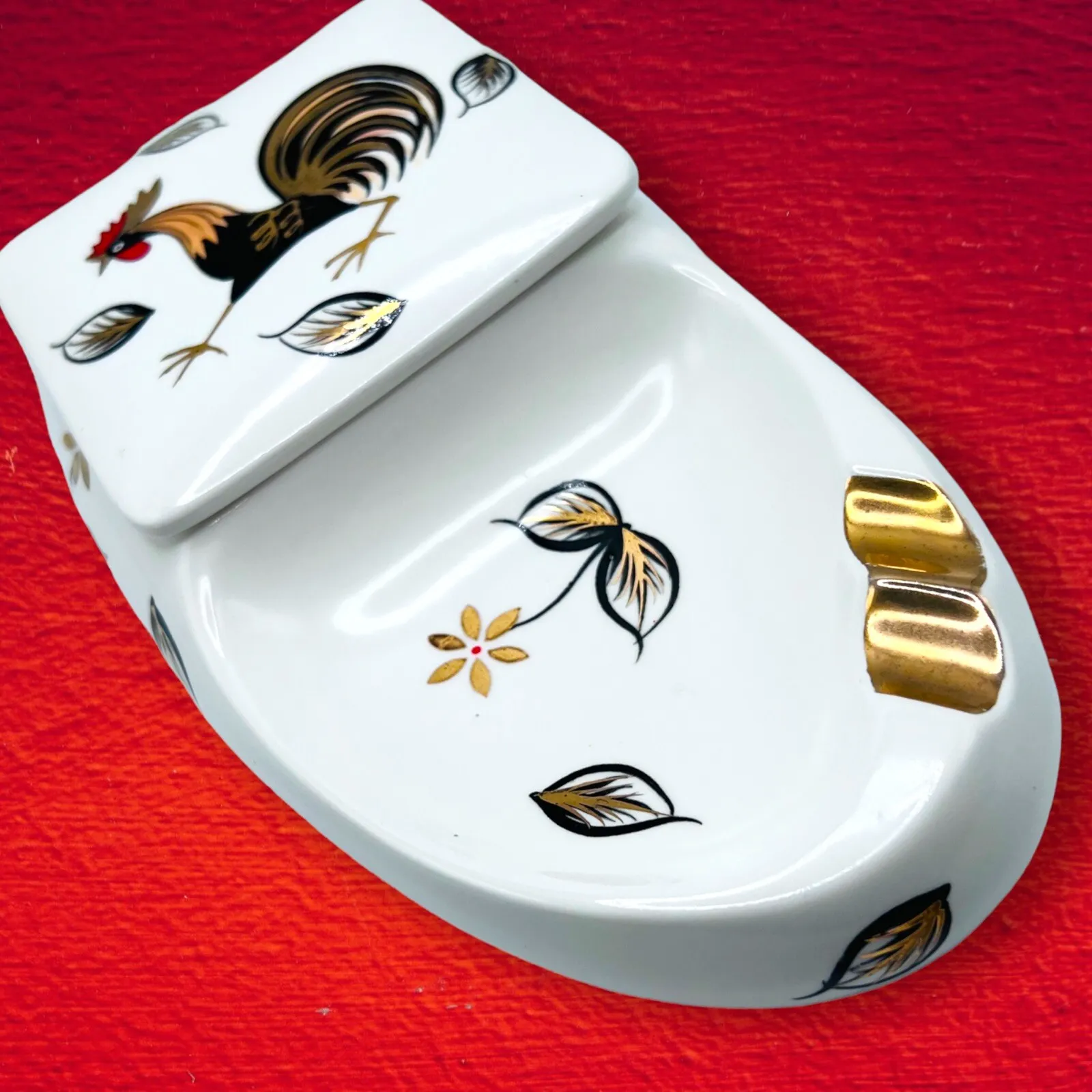 Rooster Flower & Gold Brush With Attached Smoke Box - £46.99 GBP