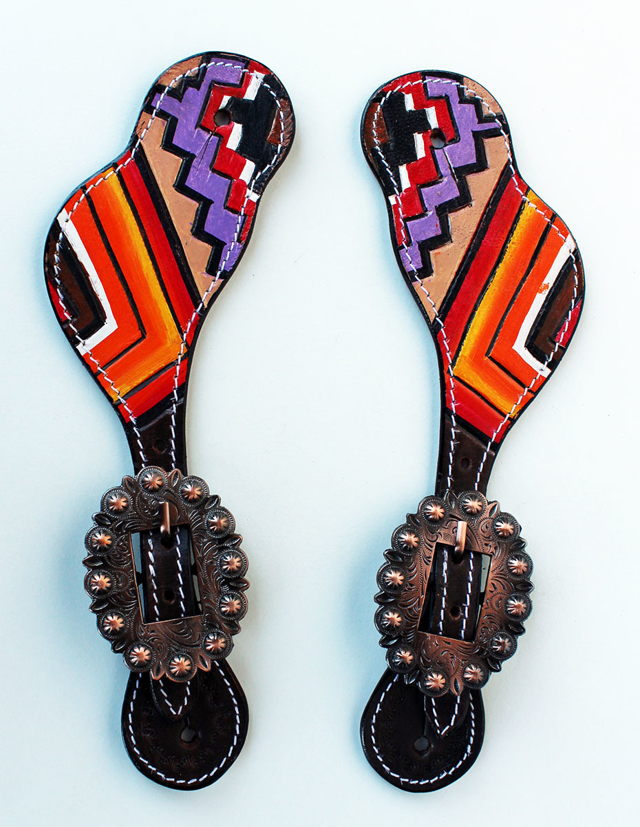 Western Riding Cowboy Boots Leather Spur Straps Tack  74M8851 - $24.74