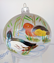 Duck Christmas Ornament Polycraft Glass Handpainted Christmas Ball - £18.54 GBP