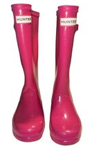 Hunter Rain Boots Girls Youth Sz 3 EU 33 Pink Glitter Sparkle Waterproof - £23.91 GBP