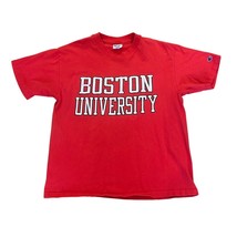 Vintage 1990&#39;s Champion Boston University Red Single Stitch T-Shirt Men&#39;s Large - £23.18 GBP