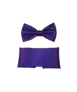 Men's Satin Silky Bow Tie Hankie by J.Valintin Collection #10024 Dark Pu... - $19.99