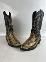 Vintage Men’s Size 7 D Laredo Boots Cowboy Western Snake Skin Man Made - £67.46 GBP