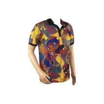 Mens PLATINI Sports Polo Shirt With Rhine Stones Fancy Chains DPP8238 Black image 2