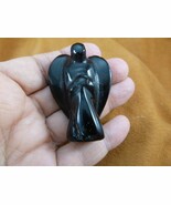 (Y-ANG-104) Black Onyx Guardian Angel Gemstone gem figurine I love my an... - $624.68 MXN
