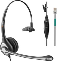 Corded Telephone Headset Mono w Noise Canceling Mic Compatible with ShoreTel Pla - £48.48 GBP