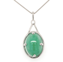 Platinum 9.55 Carat GIA Jadeite A Jade Pendant w/Diamond Platinum Chain (#J6512) - £2,271.21 GBP