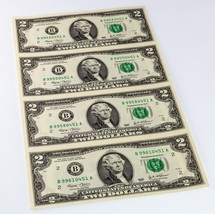 Series of 2003 $2 Federal Reserve Note Sheet (4Pcs) FR# 1937-B - $642.44 MXN
