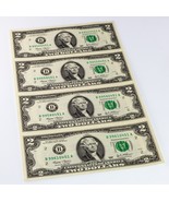 Series of 2003 $2 Federal Reserve Note Sheet (4Pcs) FR# 1937-B - €29,85 EUR