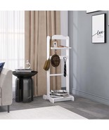 Portable Garment Rack with Storage, White Clothes Valet Stand - €86,94 EUR