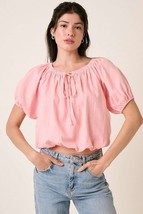 Mittoshop Linen Two-Way Short Sleeve Crop Blouse - $35.05