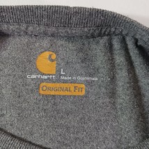 Carhartt K231 020 Original Fit Men's L Gray Cotton Long Sleeve Graphic T-Shirt image 3