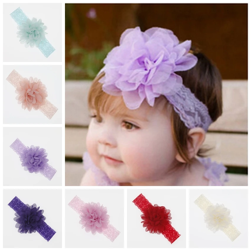 Fon flower baby elastic lace hair band newborn infant headbands for girls headwear baby thumb200