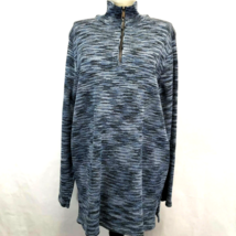 Dia Quarter- Zip Sweater Blue Marled wool blend Knit Women&#39;s size M - $29.00