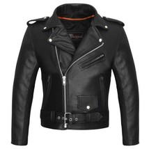 Motorcycle Jacket Premium Leather Classic MCJ Belted Waist by Vance Leather - £97.17 GBP