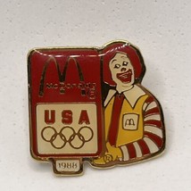 1988 McDonald’s Ronald McDonald USA Olympics Restaurant Enamel Lapel Hat Pin - £6.35 GBP