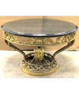 Henredon French Louis XV Style Ornate Cast Iron Gold Centre Table Faux M... - $8,909.01