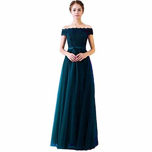 Beaded Lace Long Off The Shoulder Prom Dress Formal Evening Gown Teal US 12
