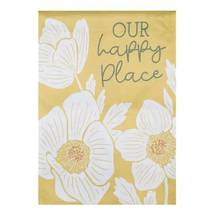 Our Happy Place Floral Garden Flag -2 Sided, 12.5&quot; x 18&quot; - £6.90 GBP