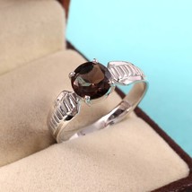 Classic Smoky Quartz Ring Engagement Handmade Ring 925 Sterling Silver Ring - £30.01 GBP