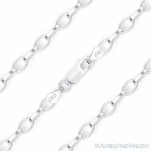 3.5mm Romy Link Italian Cable Chain Necklace in Solid .925 Italy Sterling Silver - £24.59 GBP+