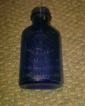 Vintage Blue Chas Phillips Chemical Milk Of Magnesia Glenbrook Conn Bottle AH - £10.35 GBP