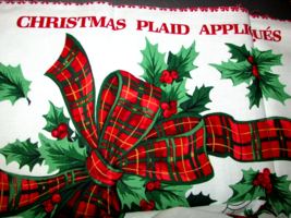 Christmas APPLIQUE REMS plaid bows &amp; bears green holly  (sew rm applique... - $7.50