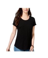 Style &amp; Co Womens S Deep Black Short Sleeves Front Pocket T Shirt Top NW... - $19.59