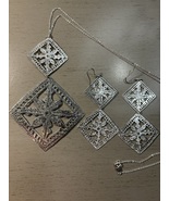 Sterling silver earrings and necklace set, Sterling silver - $68.75