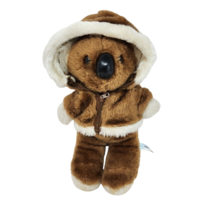 13" Vintage Interpur Brown Koala Bear Stuffed Animal Plush Toy W/ Zippered Coat - $37.05