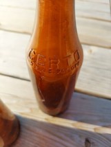 Certo 3 Vintage Amber Glass Bottles Antique Kitchen Decor Display Made i... - £31.66 GBP