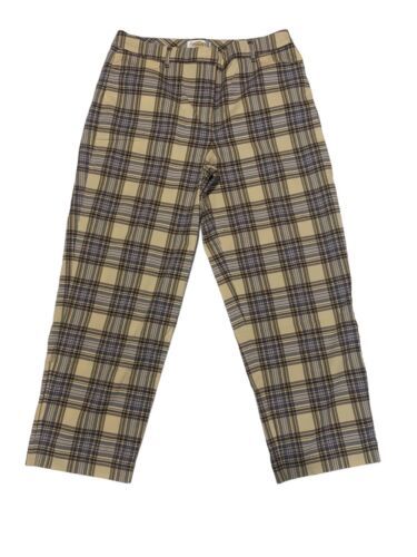 Talbots Pants Women’s Size 10 Capri Plaid Tan Stretch 2YK 30/25 Coin Poc... - $33.25