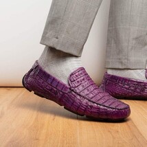 Marco Di Milano genuine caiman slip-on driving loafer Shoes Remo Purple image 11